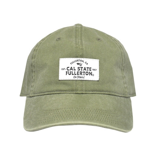 USCAPE CAL STATE FULLERTON BANNER PIGMENT DYED BASEBALL CAP-Olive